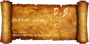 Duffek Jolán névjegykártya